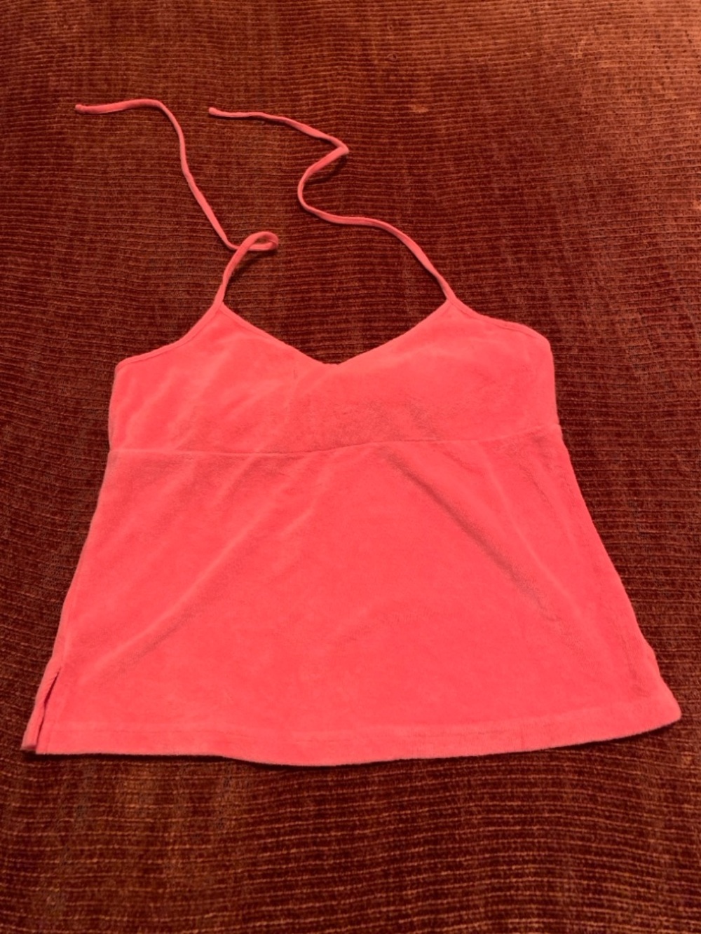 Pink Terry Cloth String Halter Top (NWOT)